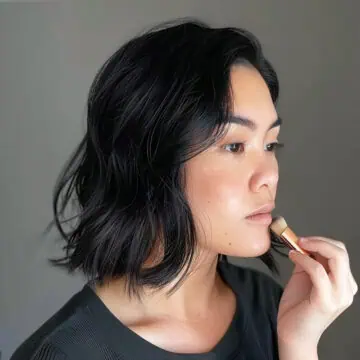 Asian woman with makeup.